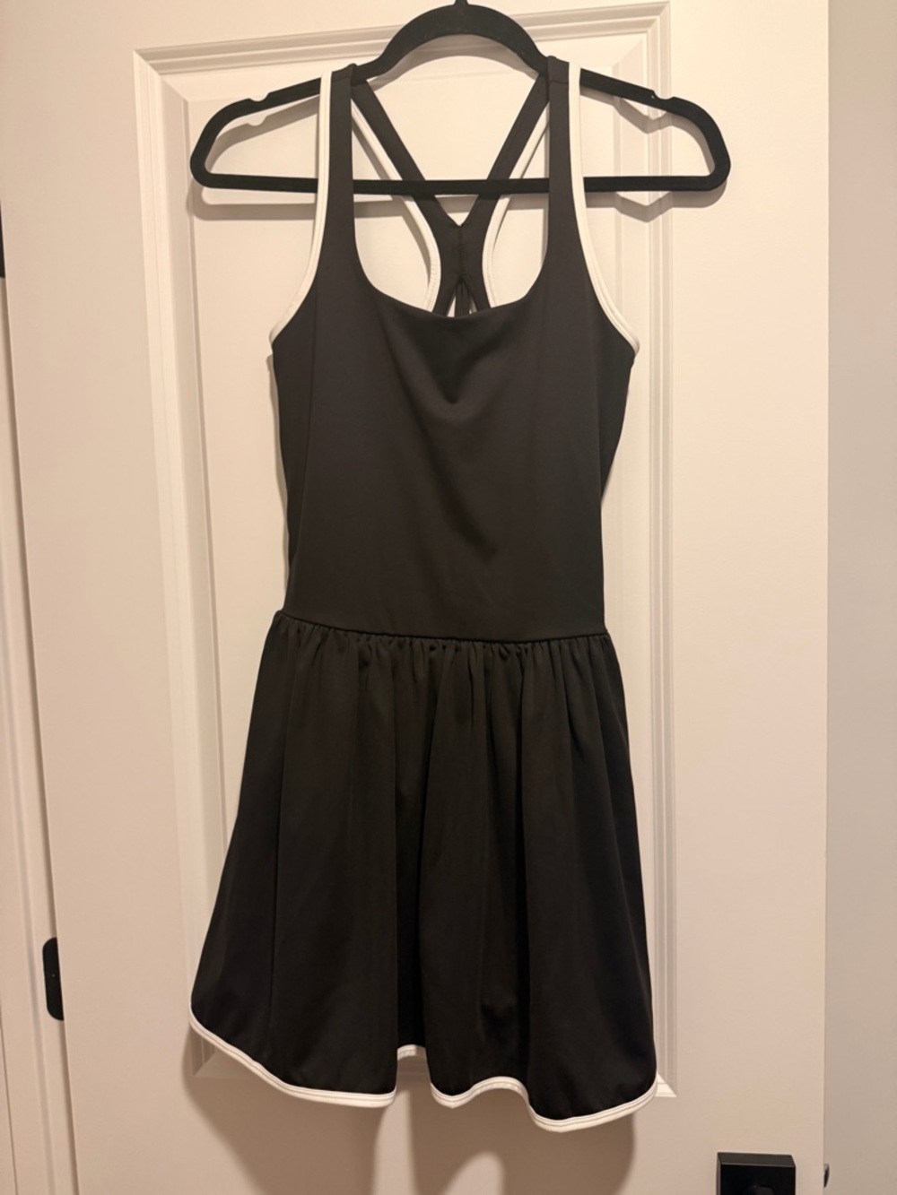 Black Tennis Dress with White Trim